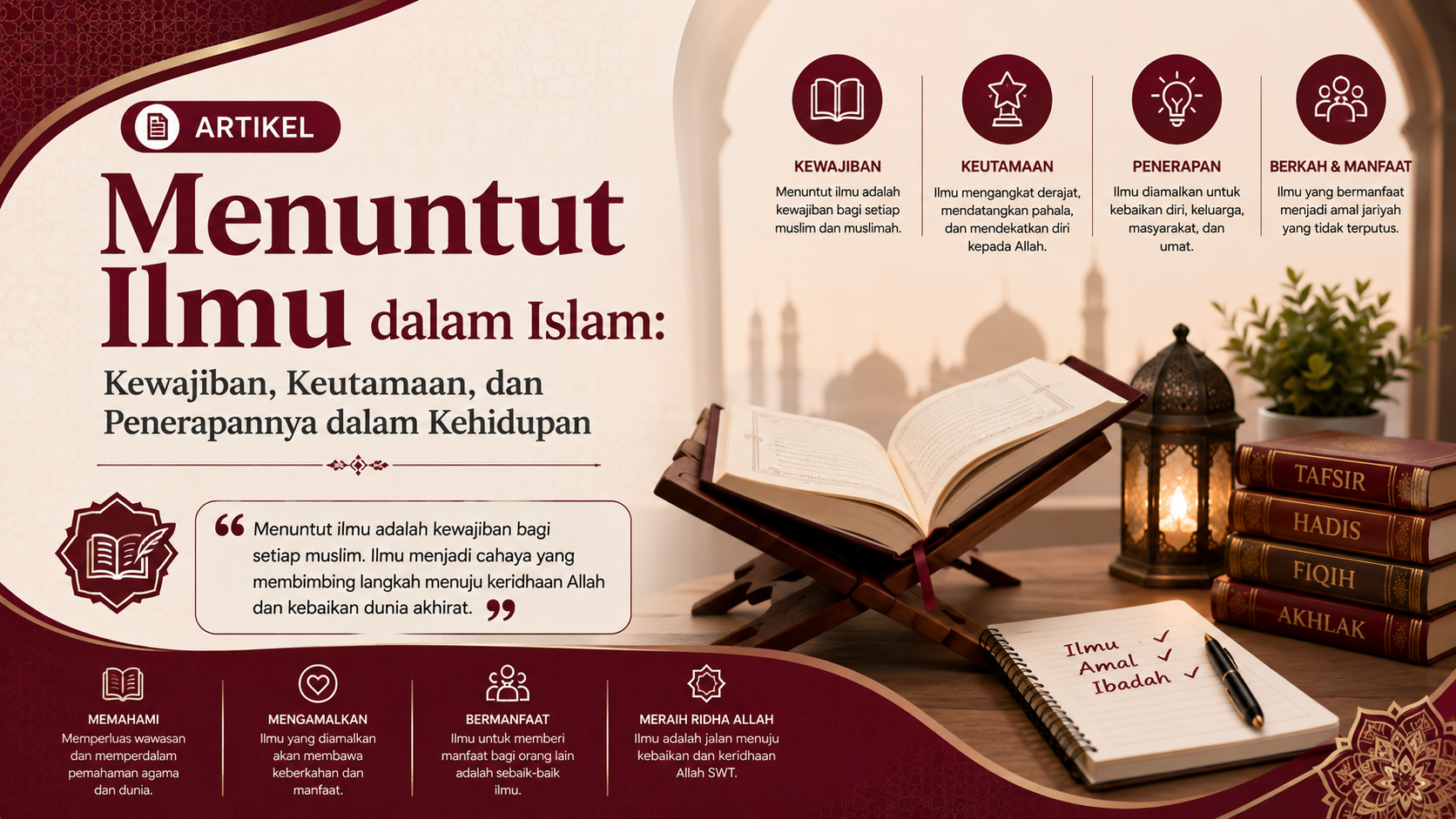 Menuntut Ilmu dalam Islam: Kewajiban, Keutamaan, dan Penerapannya dalam Kehidupan